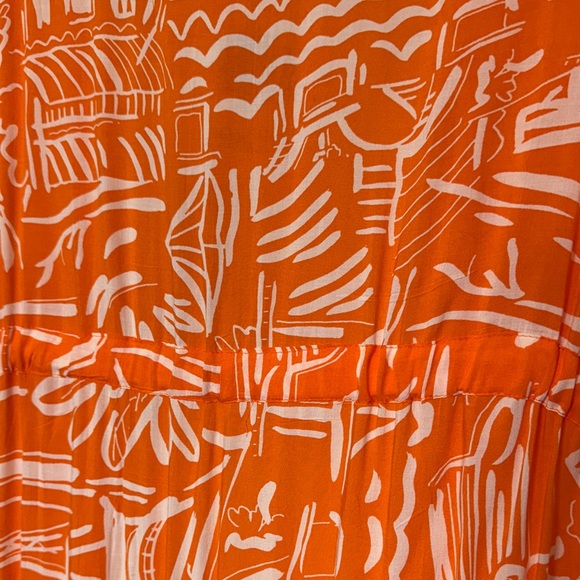 Orange Patterned Women's Beach Coverup~blue island~NWT - Picture 5 of 6